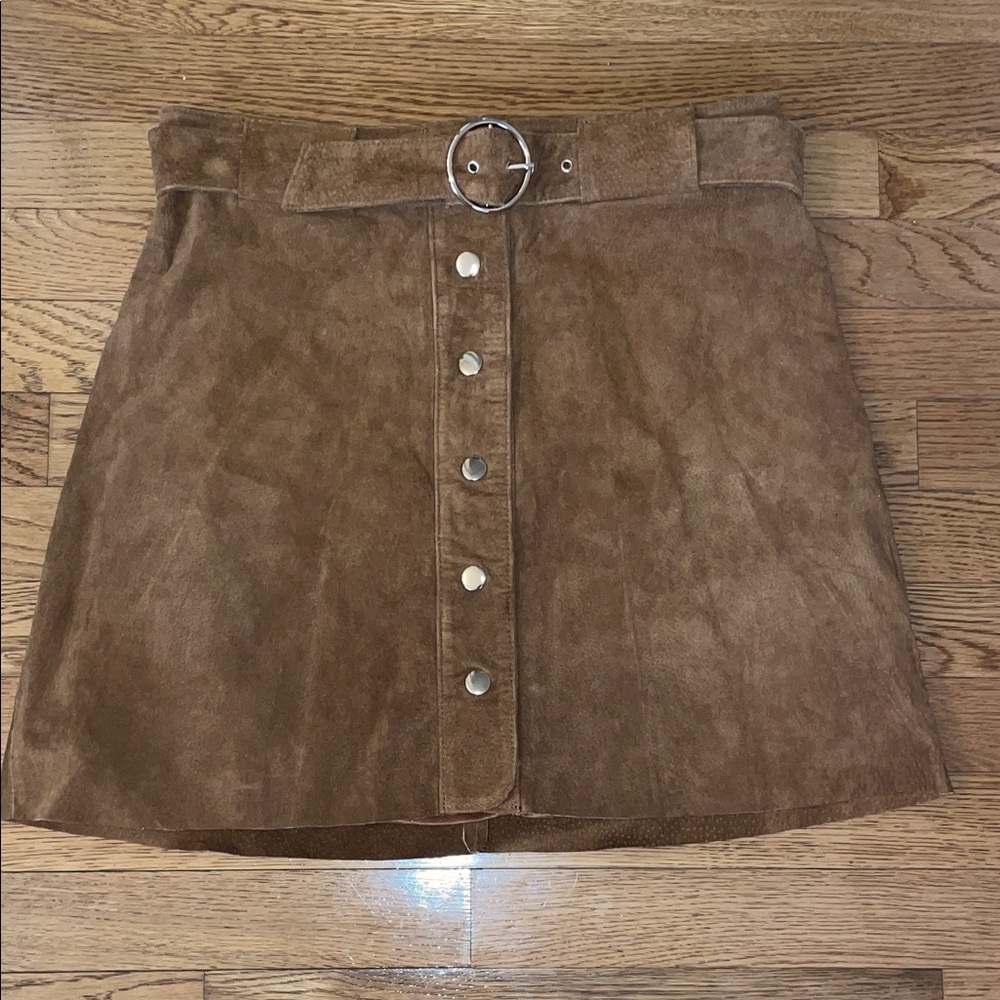 Zara Brown Suede mini Skirt M